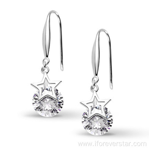 925 Sterling Silver Earring Hooks Star Earrings